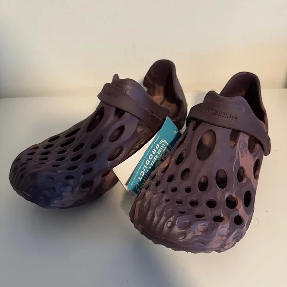 Merrell Two-Tone Hydro Moc Purple Clog Shoes 9 - Picture 3 of 9